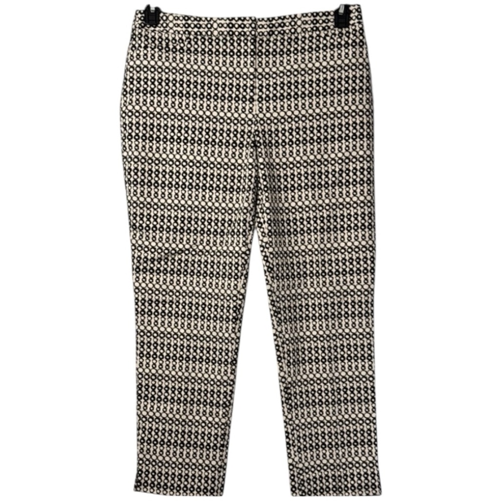 Rafaella Pants Black/White‎ Patterned High Rise Ankle Length in Size 12  NWT